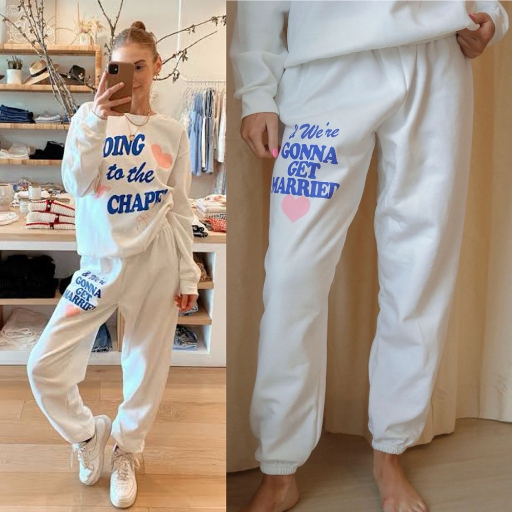 Going To The Chapel White Sweatpants